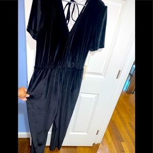Black jumpsuit new never worn velvet material